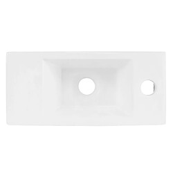 Avis Vasque avec vidage sans trop-plein 40x18,5x10 cm Blanc en céramique ML-Design