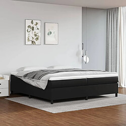 Maison Chic Lit Adulte - Lit simple Lit à sommier tapissier avec matelas moelleux - Meuble de Chambre - Noir 200x200 cm Similicuir -MN43900