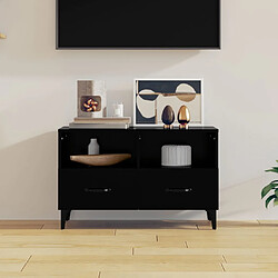 Maison Chic Meuble TV scandinave - Banc TV pour salon Noir 80x36x50 cm Bois d'ingénierie -MN52368