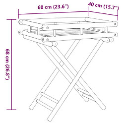 vidaXL Table à plateau pliante 60x40x68 cm bambou pas cher