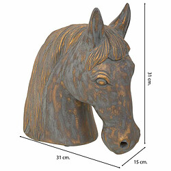 Avis Figurine Décorative Alexandra House Living Gris Doré Polyrésine Cheval 15 x 31 x 31 cm