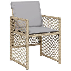 Avis vidaXL Ensemble à manger de jardin et coussins 11 pcs beige poly rotin