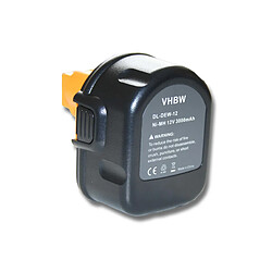 vhbw Ni-MH batterie 3000mAh (12V) pour outils DC612KA, DC614KA, DC727KA, DC727KA-AR comme Dewalt 152250-27, 397745-01, DC9071, DE9037.