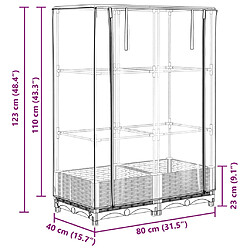 vidaXL Jardinière surélevée avec housse aspect rotin 80x40x123 cm pas cher