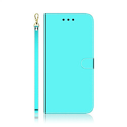 Wewoo Housse Coque Etui à rabat horizontal surface imitée pour Galaxy A90 5G avec supportfentes cartes et porte-monnaieporte-monnaie et lanière Vert menthe