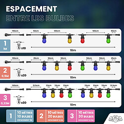 Acheter SkyLantern Guirlande Guinguette 30M Filament Multicolore LED 90 Bulbes Dimmables Avec Variateur et Télécommande