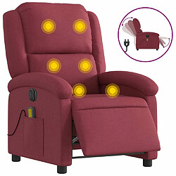 Maison Chic Fauteuil Relax pour salon, Fauteuil de massage inclinable électrique Rouge bordeaux Tissu -GKD37662