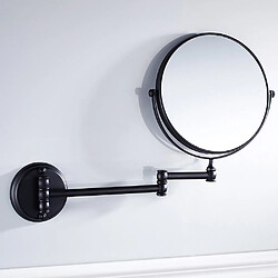 Universal Miroir toilette en laiton de 8 pouces avec finition noire mate, maquillage mural pliant, loupe double face, antique | miroir de bain(Le noir)