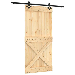 vidaXL Porte coulissante et kit de quincaillerie 95x210 cm pin massif