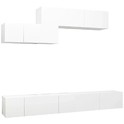 vidaXL Ensemble de meuble TV 6 pcs Blanc Bois d'ingénierie