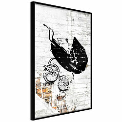 Paris Prix Affiche Murale Encadrée Banksy Baby Stroller 20 x 30 cm Noir