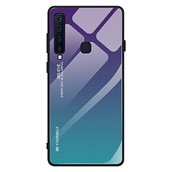 Wewoo Coque Pour Galaxy A9 2018 Étui en verre de couleur dégradée Violet