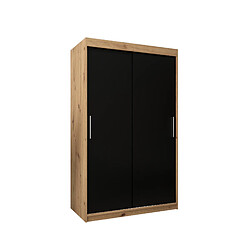 Abiks Meble Armoire Tokyo à portes coulissantes 200/120/62 2 portes (artisan/noir)