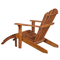 Avis Maison Chic Chaise de jardin et repose-pied- Fauteuil d'extérieur Adirondack Bois d'acacia massif -MN59154