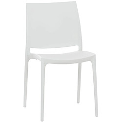 Decoshop26 Chaise de jardin en plastique blanc design simple empilable 10_0000012