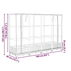 vidaXL Jardinière surélevée avec housse aspect rotin 160x40x123 cm pas cher