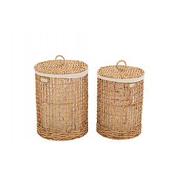 Acheter Dansmamaison Set De 2 Panier + Couvercle Cire Jacynthe D'Eau Naturel