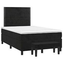 Avis Vidaxl Sommier à lattes de lit avec matelas Noir 120x200 cm Velours