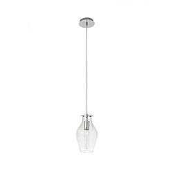 Luminaire Center Suspension design 1 ampoule Chrome poli pas cher