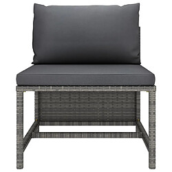 Avis vidaXL Salon de jardin 2 pcs avec coussins Gris Résine tressée