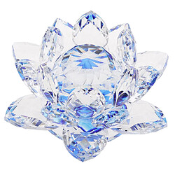 cristal lotus fleur artisanat presse-papiers verre lotus modèle bleu