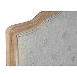 Pegane Tête de lit capitonnée en lin gris et bois coloris naturel - longueur 160 x profondeur 10 x Hauteur 120 cm