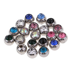 Boule de rechange de bijoux de piercing d'acier inoxydable de couleur du mélange 20PCS 1,6 x 5mm