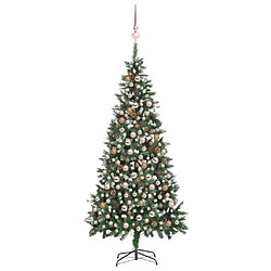 vidaXL Arbre de Noël artificiel pré-éclairé/boules pommes de pin 210cm