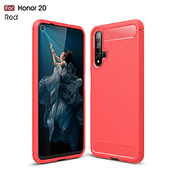 Wewoo Coque Souple TPU en fibre de carbone pour Huawei Honor 20 rouge