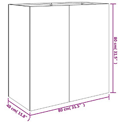 vidaXL Jardinière 40x80x80 cm acier corten pas cher