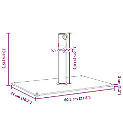 vidaXL Base de parasol pour mâts Ø32/38/48 mm 15 kg rectangulaire pas cher