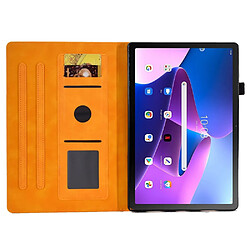 Etui en PU fonction d'éveil/veille automatique avec porte-cartes pour votre Lenovo Tab M10 (Gen 3) - kaki