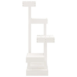 Helloshop26 Arbre à chat meuble tour grimper jouet grattage grattoir escalade plateforme Blanc 45,5 x 49 x 103 cm Bois de pin massif Blanc 02_0022747