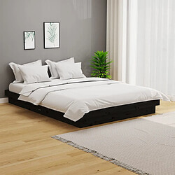 vidaXL Cadre de lit sans matelas noir bois massif 120x200 cm 