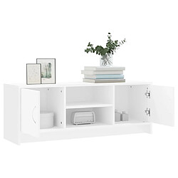 Avis vidaXL Meuble TV blanc 102x30x37,5 cm bois d'ingénierie