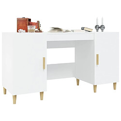 Maison Chic Bureau,Table de travail,bureau de travail pour chambre Blanc 140x50x75 cm Bois d'ingénierie -GKD83300 pas cher