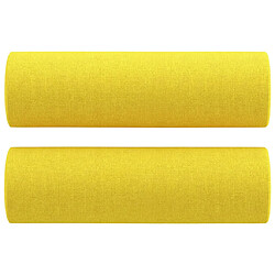 Acheter vidaXL Canapé 2 places avec oreillers jaune clair 140 cm tissu