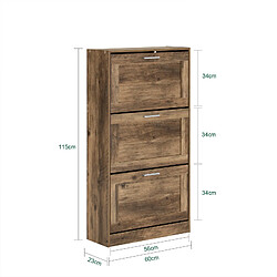 Avis SoBuy FSR137-L-F Meuble à Chaussures Armoire à Chaussures Commode à Chaussures Meuble d'entrée avec 3 Abattants pour Entrée Couloir