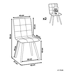 Avis Beliani Chaise de salle à manger BROOKLYN Set de 2 Tissu Bleu marine