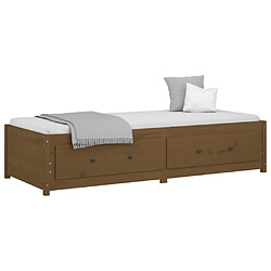 Avis Maison Chic Lit de jour, Lit de repos pour Salon Chambre,Canapé-lit,Lit d'invité Marron miel 90x190 cm Simple Bois de pin massif -MN11253