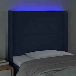 Acheter Maison Chic Tête de lit moderne à LED lumineuse pour chambre - Décoration de lit Bleu 83x16x118/128 cm Tissu -MN56170