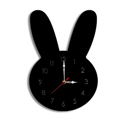 Wewoo Horloge murale décorative de salon avec Motif lapin noir