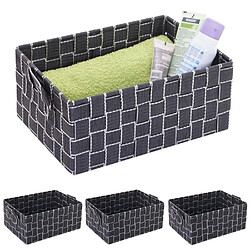 Avis Decoshop26 Ensemble de 4 paniers de rangement panier décoratif 12x28x20cm gris foncé 04_0000608