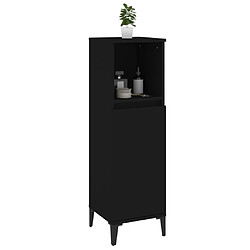 Maison Chic Armoire de salle de bain,Meuble de rangement,Meuble haut noir 30x30x100 cm bois d'ingénierie -GKD520852 pas cher