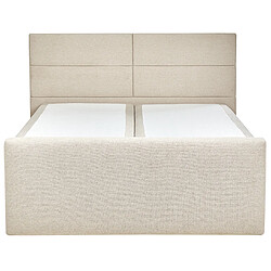 Beliani Lit boxspring en tissu 160 x 200 cm beige ARISTOCRAT pas cher