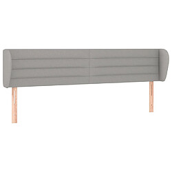 Maison Chic Tête de lit scandinave avec oreilles,meuble de chambre Gris clair 163x23x78/88 cm Tissu -MN47453