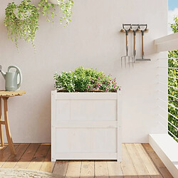 Avis Maison Chic Jardinière,Bac à fleurs - pot de fleur d'extérieur blanc 60x60x60 cm bois de pin massif -GKD70366