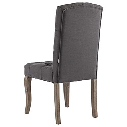 Acheter vidaXL Chaises à manger lot de 2 gris tissu à l'aspect de lin