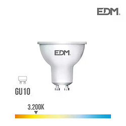 Edm Spot LED GU10 7W Dicroïque équivalent à 50W - Blanc Chaud 3200K