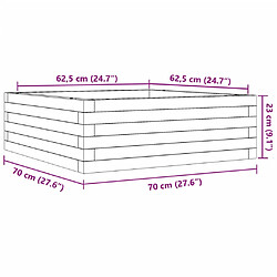 vidaXL Jardinière 70x70x23 cm bois de pin massif pas cher